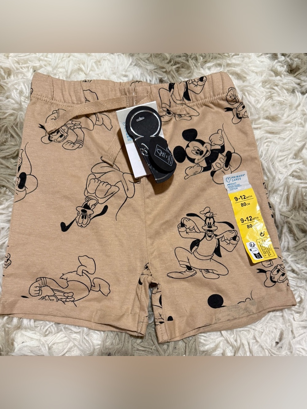Primark Beige Mickey & Friends Print Kids Shorts